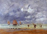 Boudin, Eugene - Fishermen and Sailboats near Trouville